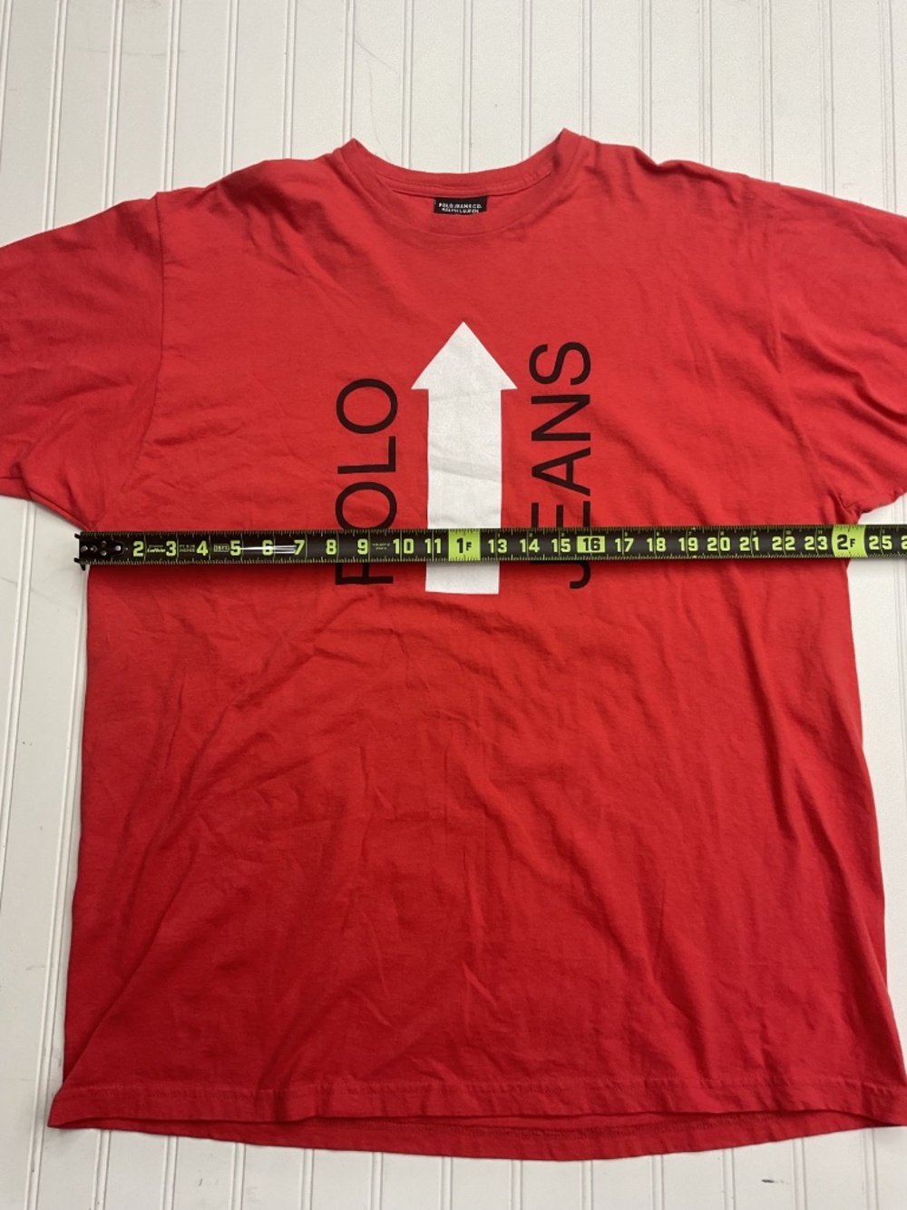 Vtg 90s Polo Jeans Co Ralph Lauren Surplus T-Shirt Red XL - Picture 3 of 7